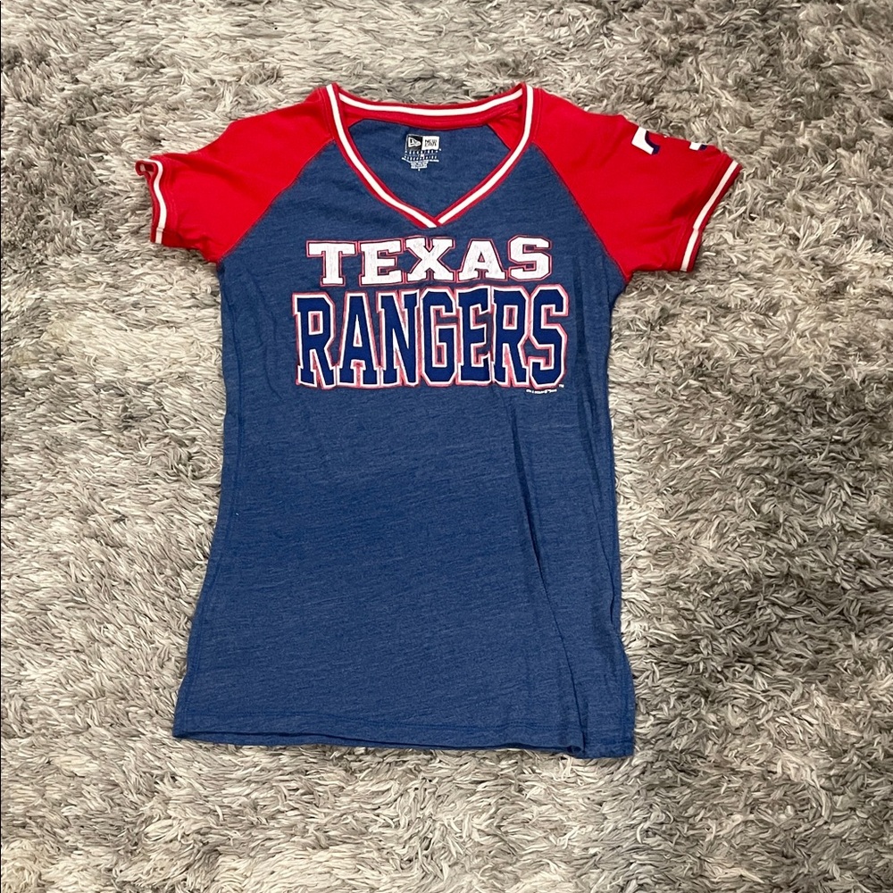 New Era Texas Rangers Blue and Red Tee